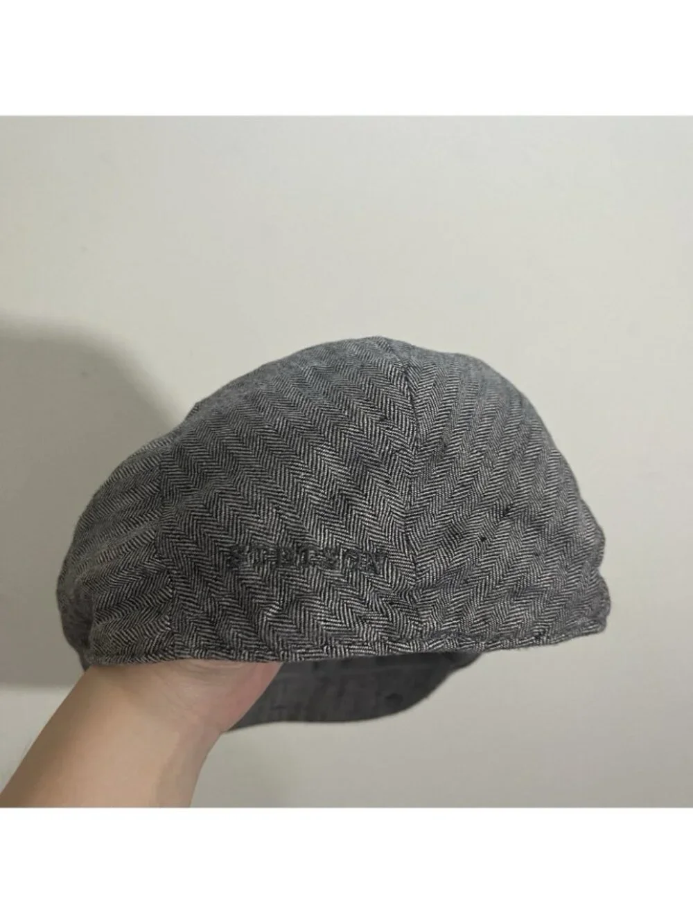 Stetson Driving Newsboy Cabby Gray Hat Cap 100% Pure Linen M (57cm) Old Money